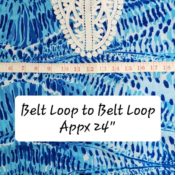 Beach Vibrant Blues Swim Coverup with Belt - Crochet  Size S/M P/M - EUC - Picture 5 of 6